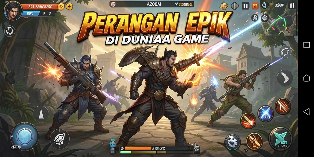 Tampilan gameplay A200M dengan pertarungan yang mendebarkan.