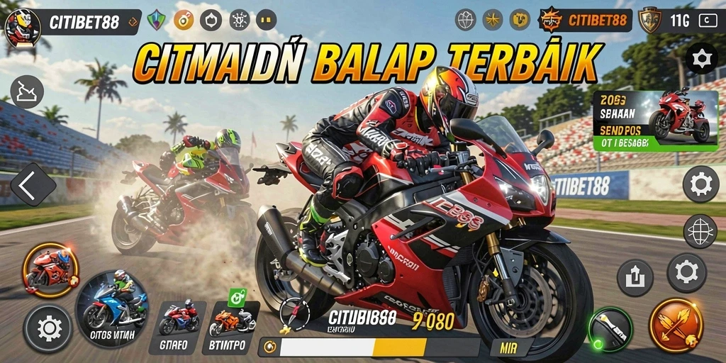 Tampilan menarik dari gameplay balap motor di CITIBET88.