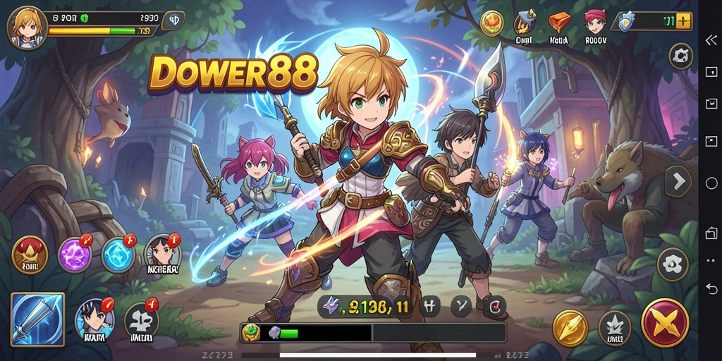 Gambaran gameplay menarik DOWER88 dengan karakter Anime.