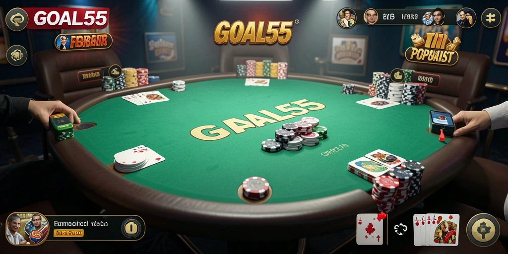 Tampilan gameplay Poker yang mengesankan di GOAL55.