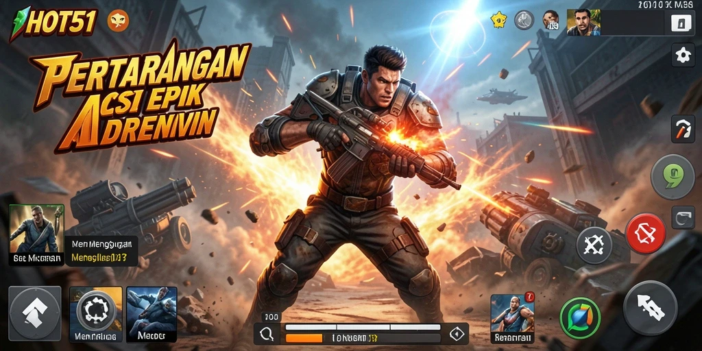 Screenshot menunjukkan aksi seru dalam pertarungan HOT51.