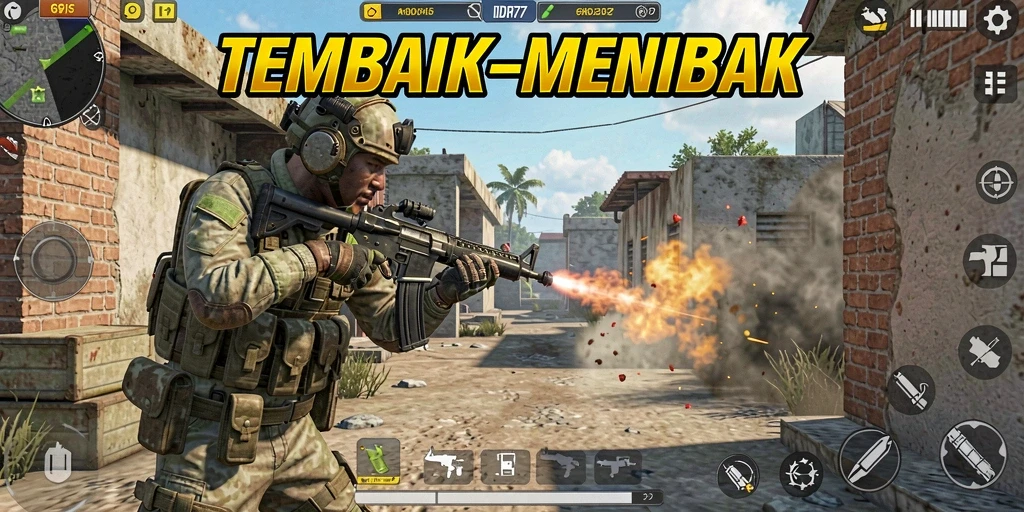 Menampilkan gameplay seru dan aksi tembak-menembak di IDR77.