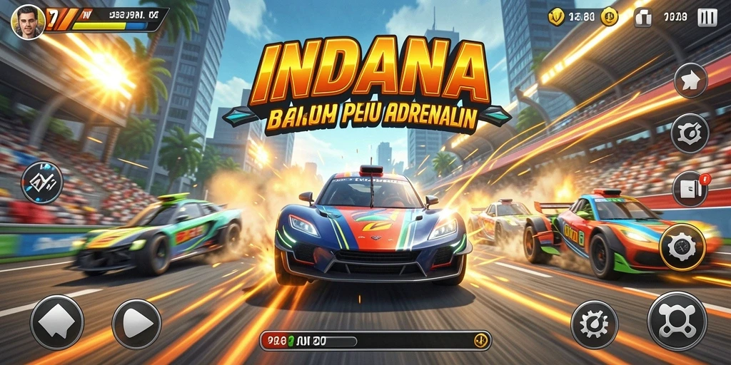 Gameplay Racing yang mendebarkan dalam INDAAA.