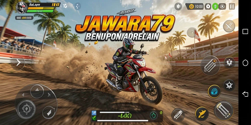 Tampilan gameplay balap motor yang mendebarkan di JAWARA79.