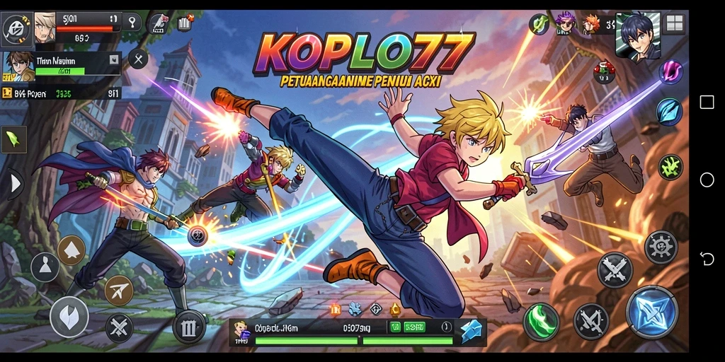 Screenshot gameplay KOPLO77 dengan karakter Anime yang menghibur.