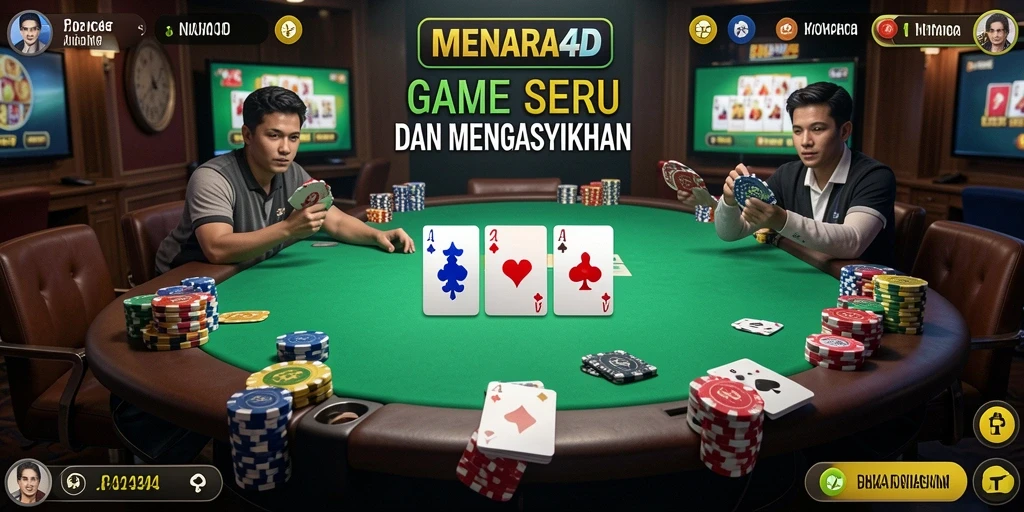 Tampilan gameplay Poker yang menarik di MENARA4D.