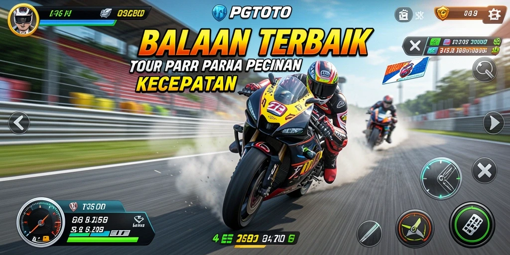 Screenshot PGTOTO menampilkan aksi balapan motor yang mendebarkan.