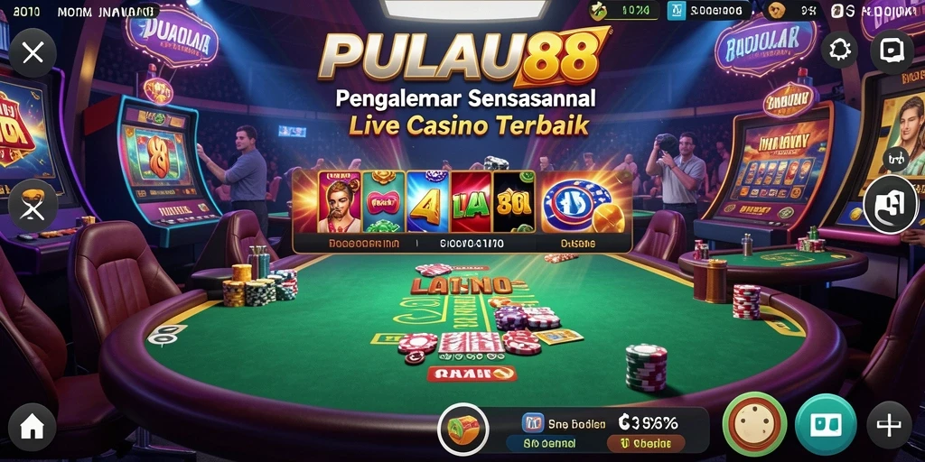 Tampilan gameplay Live Casino PULAU88 yang menarik dan interaktif.