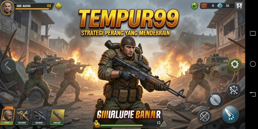 Tampilan screenshot TEMPUR99 menampilkan strategi pertempuran yang mendebarkan.