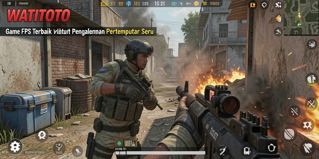 Screenshot gameplay WATITOTO yang menunjukkan aksi seru FPS.