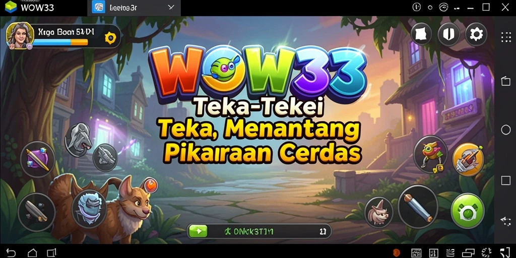 Tampilan gameplay WOW33 dengan berbagai teka-teki menantang.